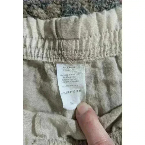 Gump's Women's Two Piece Pant Set Beige Linen Look Size XL #45 - Picture 7 of 7